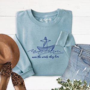 Embroidered Winds Obey Him Sweatshirt